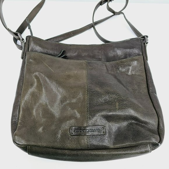 Lucky Brand Moxa Crossbody Bag Dark Moss Green Leather Zip Snap Inside Pockets - Picture 12 of 14